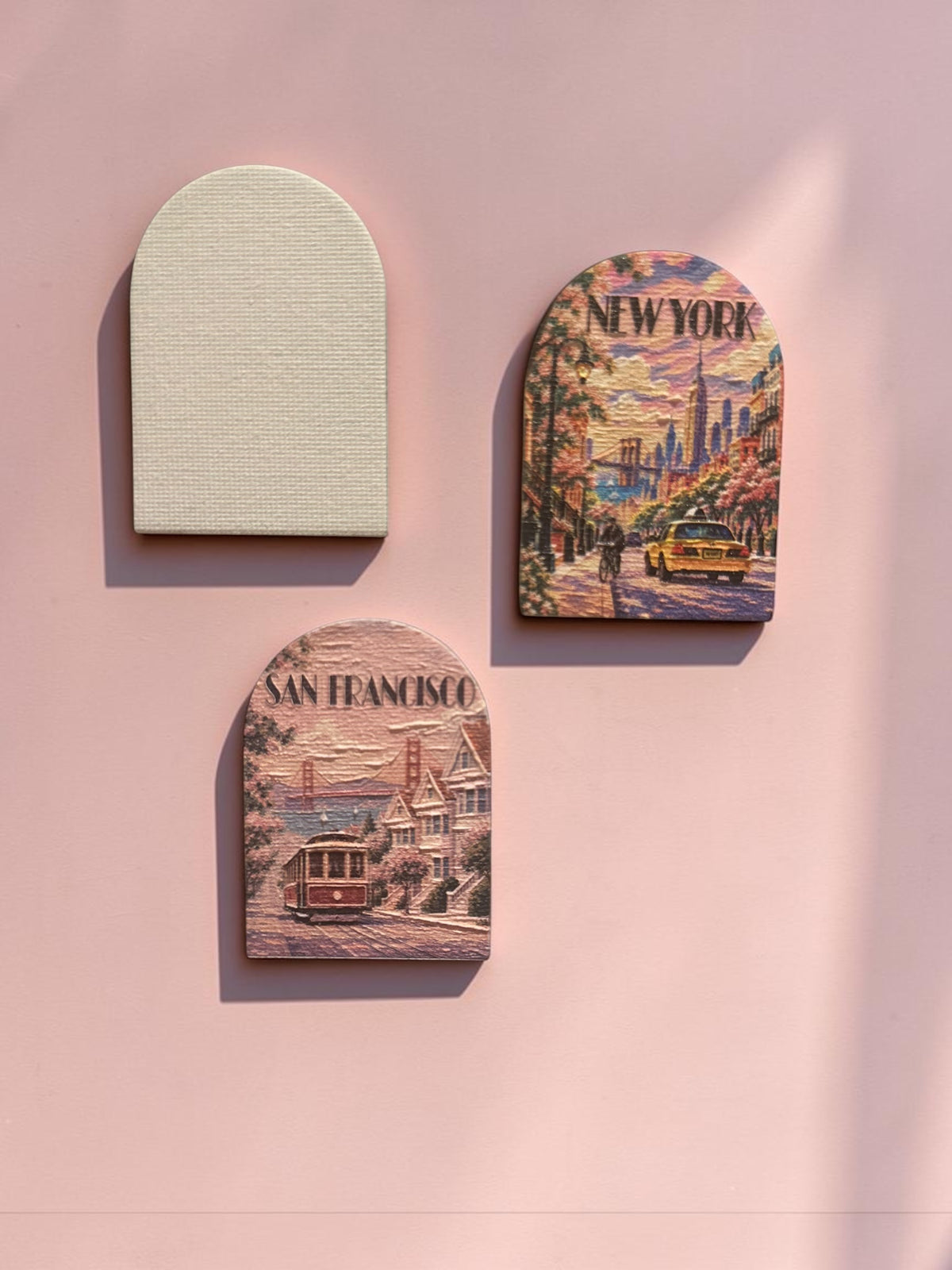 3D Textured City Fridge Magnets